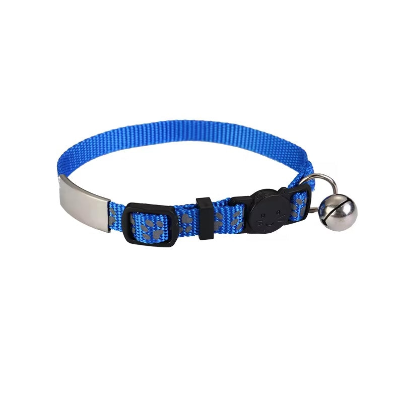 Cat collar engraved with name and telephone number