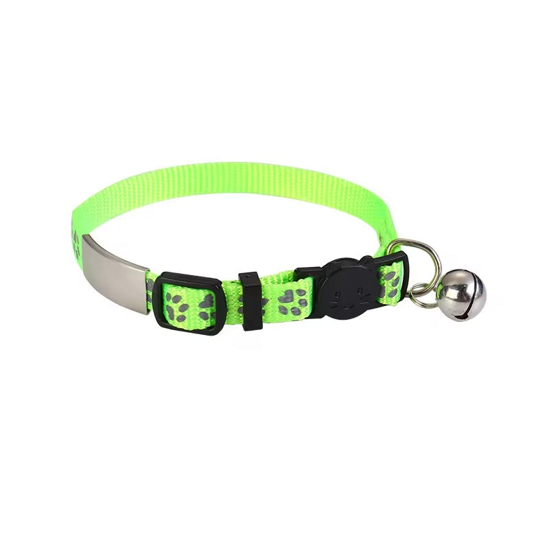 Cat collar engraved with name and telephone number