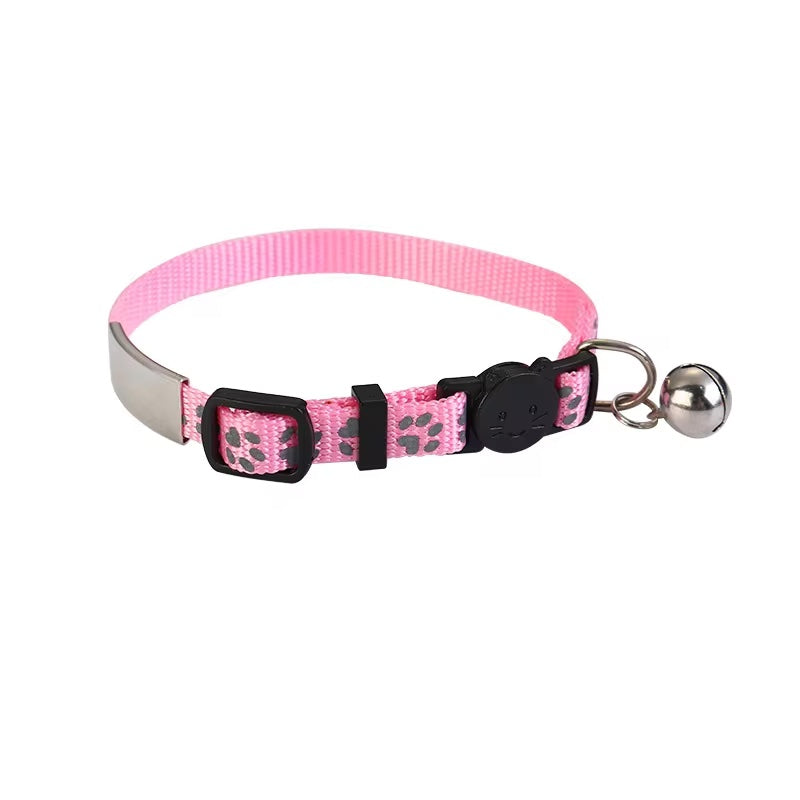 Cat collar engraved with name and telephone number