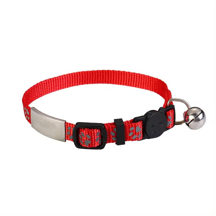 Cat collar engraved with name and telephone number
