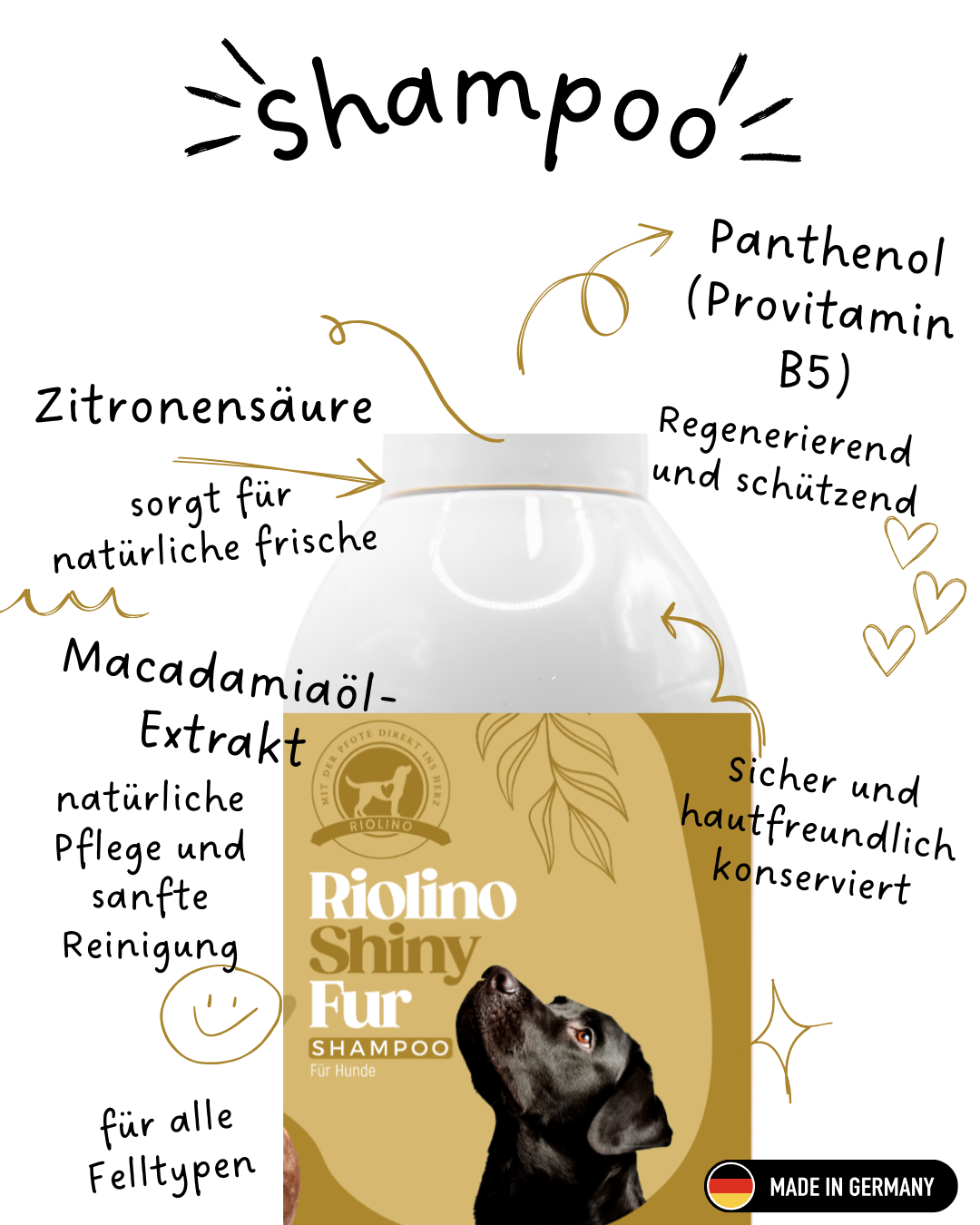 Riolino Shiny Fur Shampoo - Gentle care for a shiny coat