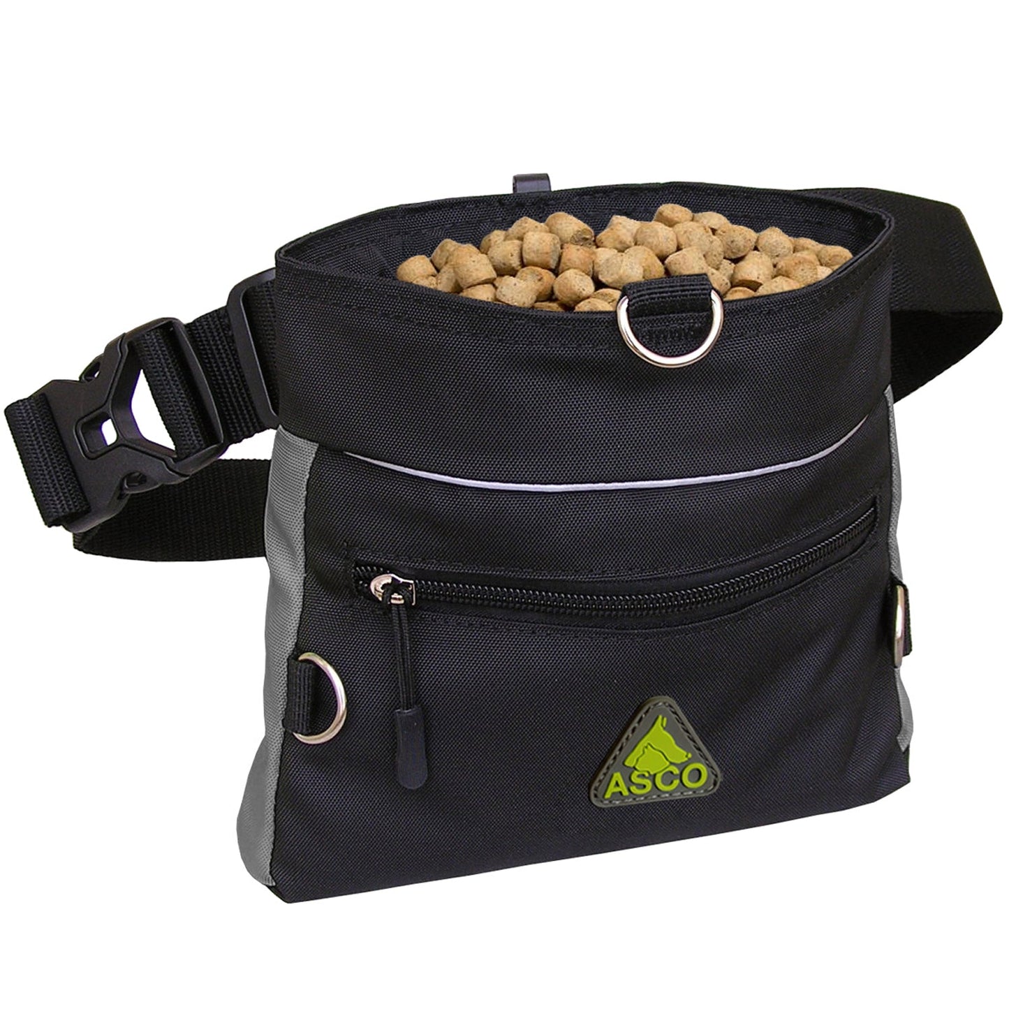 ASCO food bag with one-hand snap closure, treat bag 20x20 cm, QuickTouch treat bag