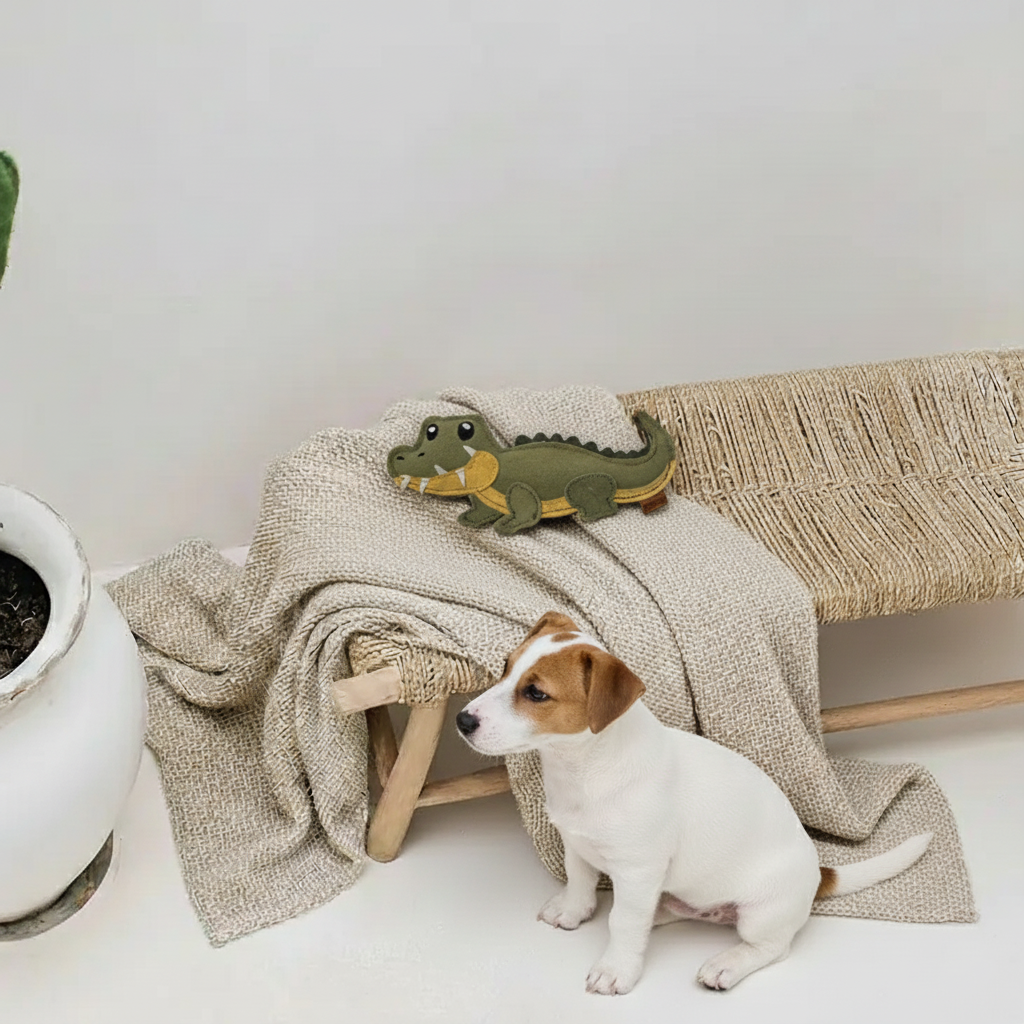 BUDDY. Dog toy made of leather "Crocodile"