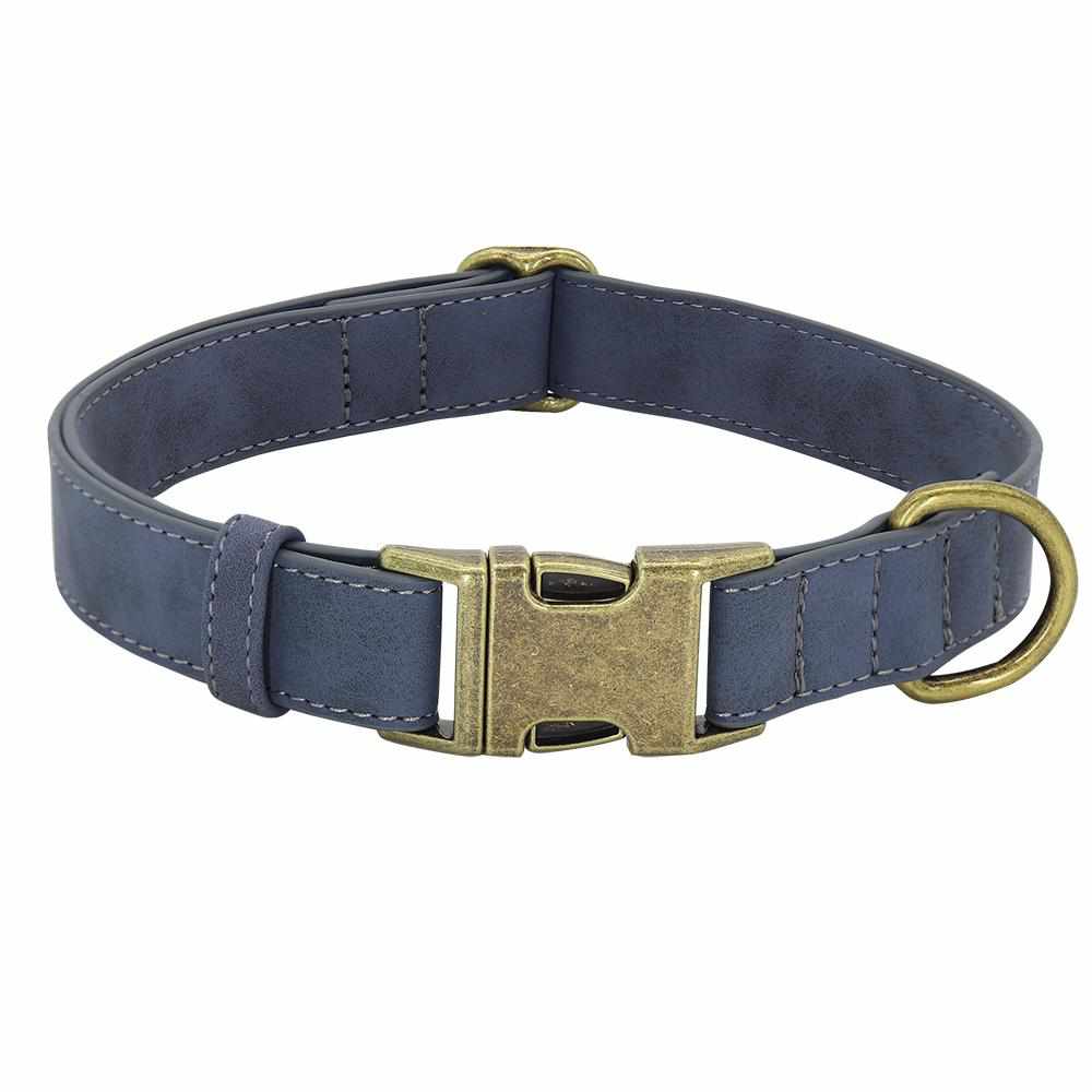 Edles Hundehalsband im Vintagelook mit Messingschnalle und kostenloser Gravur
