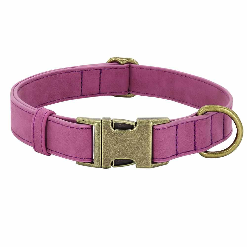 Edles Hundehalsband im Vintagelook mit Messingschnalle und kostenloser Gravur