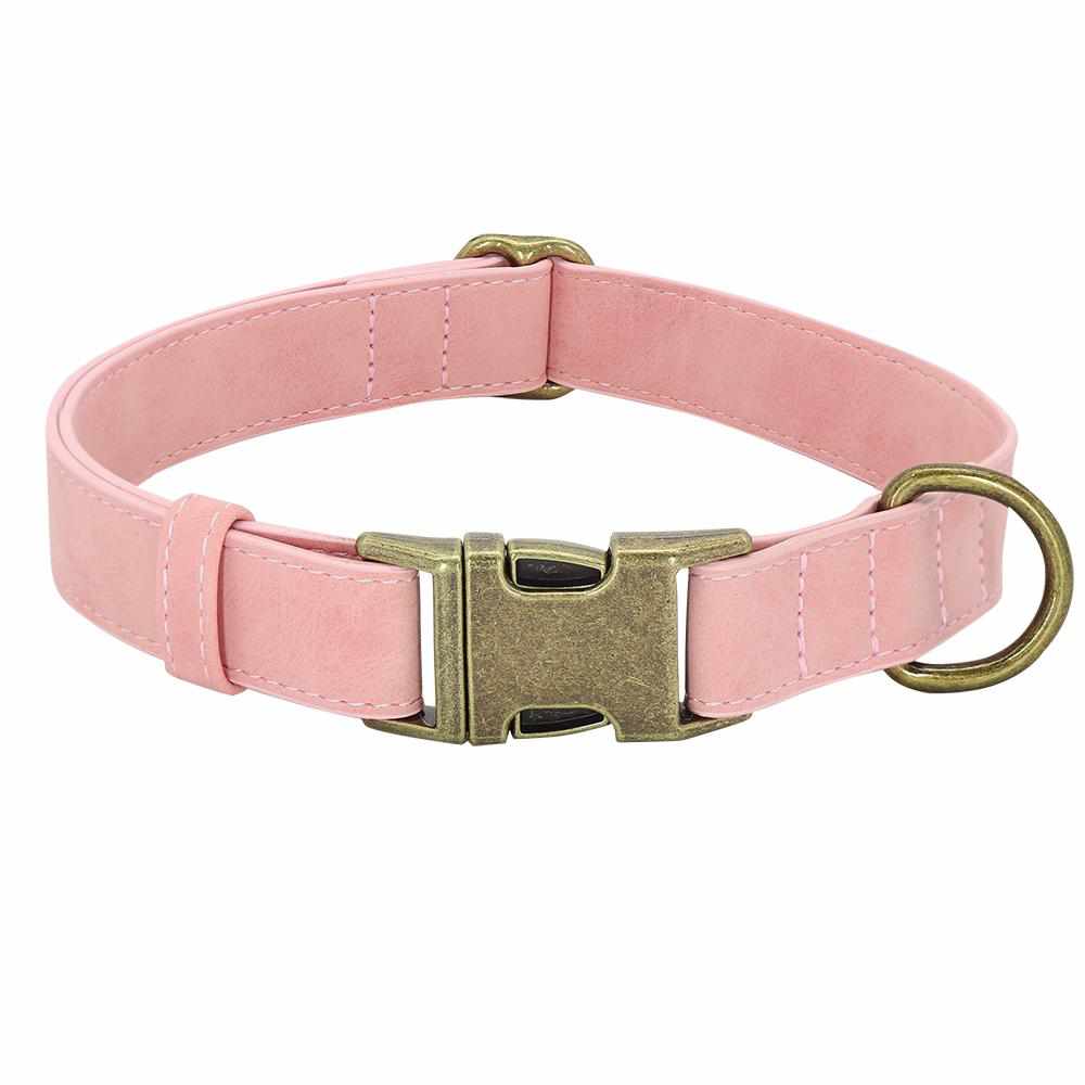 Edles Hundehalsband im Vintagelook mit Messingschnalle und kostenloser Gravur