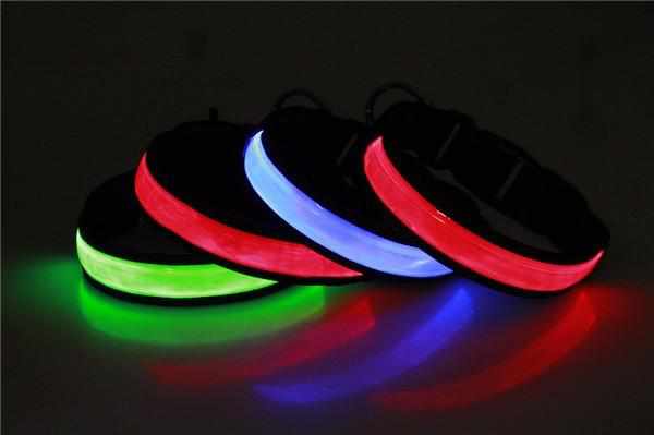 Stabiles Nylon LED Leuchthalsband mit USB Anschluß