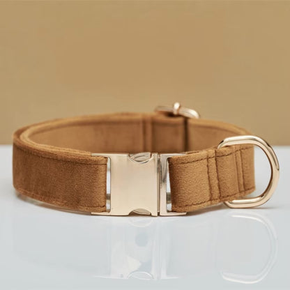 Personalized Velvet Dog Collar "Emilia" with Engraving – Adjustable & Elegant 