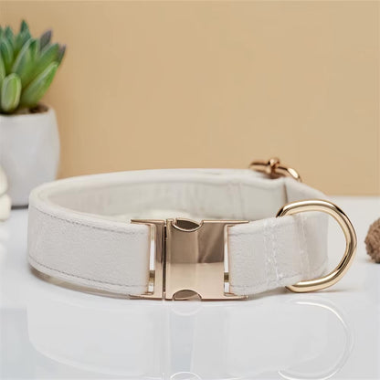 Personalized Velvet Dog Collar "Emilia" with Engraving – Adjustable & Elegant 