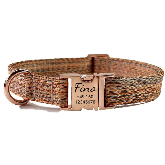 Fino – Personalized Nylon Dog Collar with Engraving | Name & Phone Number | Durable, comfortable & customizable 