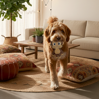 BUDDY. Dog toy made of leather "Monkey" 