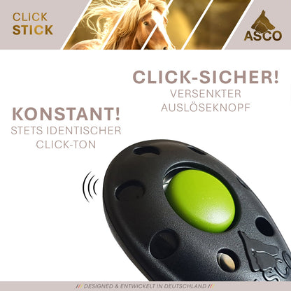 ASCO ClickStick - Target stick with detachable premium clicker - Target stick for dogs cats clicker training - Extendable target stick with extra clicker - Target stick for target training