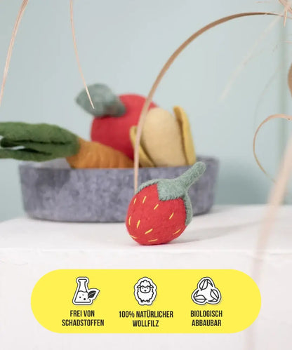 BUDDY. Dog toy made of wool felt "Strawberry" 