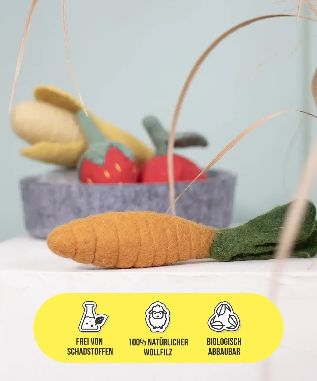 BUDDY. Dog toy made of wool felt "Carrot" 