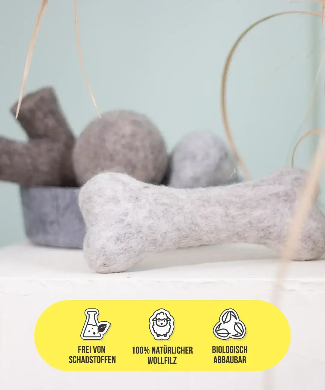 BUDDY. Dog toy made of wool felt "Bone" 