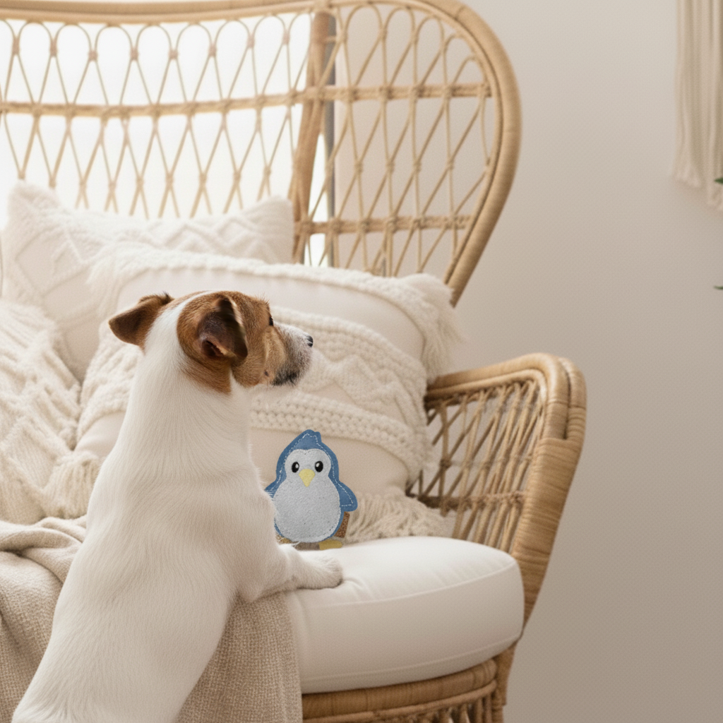 BUDDY. Dog toy made of leather "Little Penguin" 