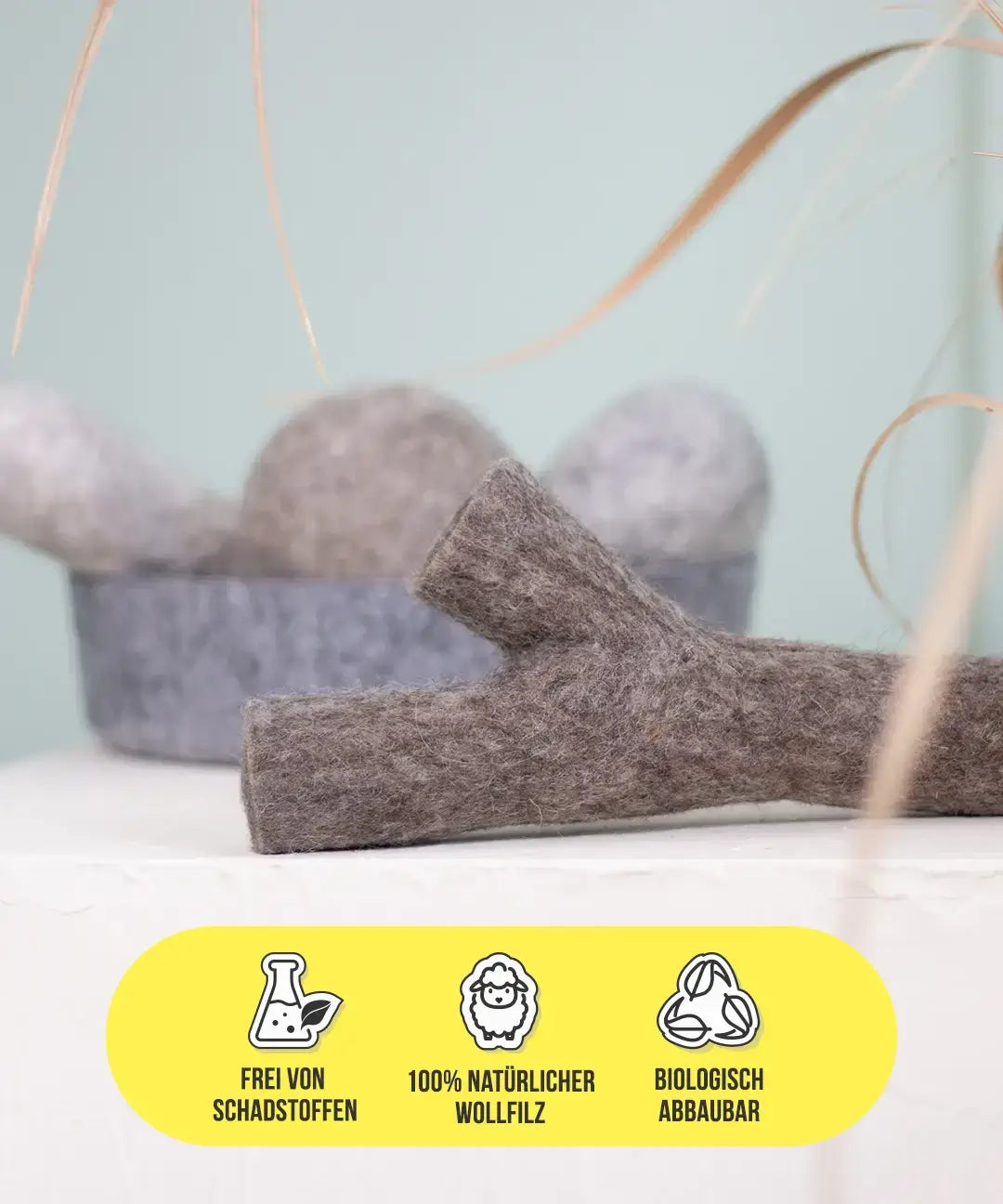 BUDDY. Dog toy made of wool felt "Stick" 