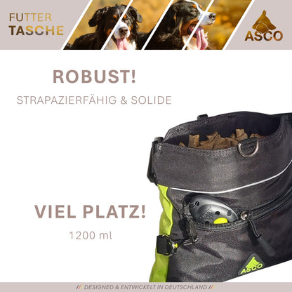 ASCO food bag with one-hand snap closure, treat bag 20x20 cm, QuickTouch treat bag