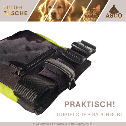 ASCO food bag with one-hand snap closure, treat bag 20x20 cm, QuickTouch treat bag