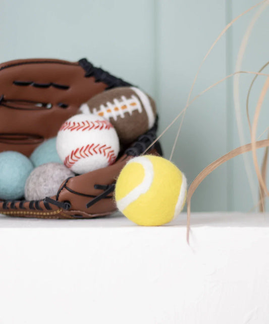 BUDDY. Dog toy made from sheep wool "Tennis ball" 